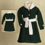 Hunter Green Knit Toddler Girls Coat Size 2T